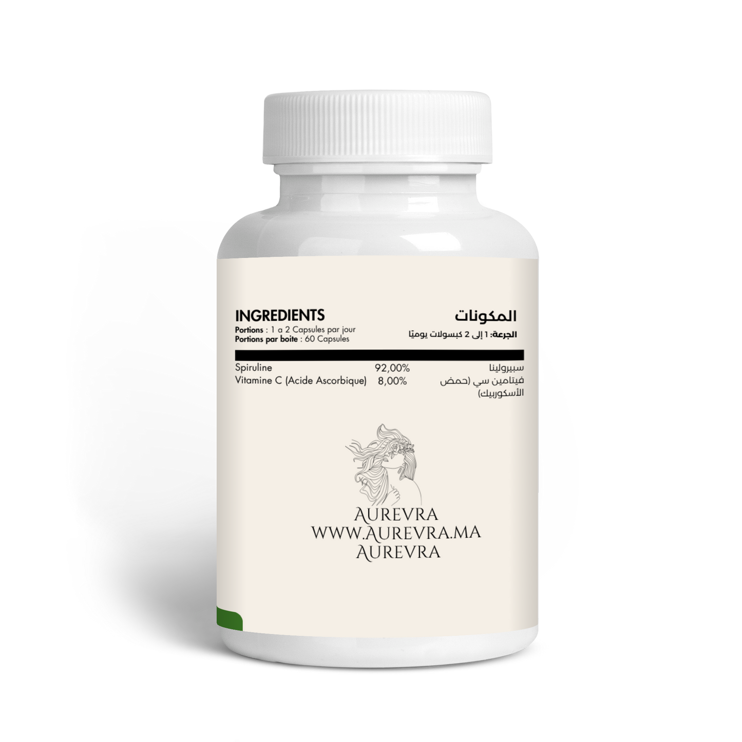 Aurevra Vitamin C + Spirulina Capsules